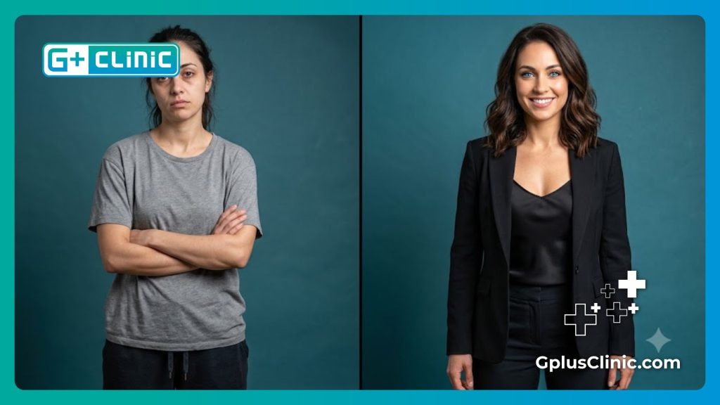 Comparaison numérique détaillée avant et après la procédure oculaire.