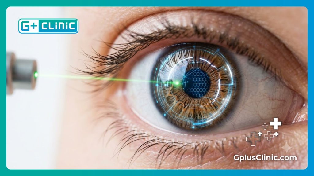 Scan numérique médical de l'iris pour le changement de couleur.
