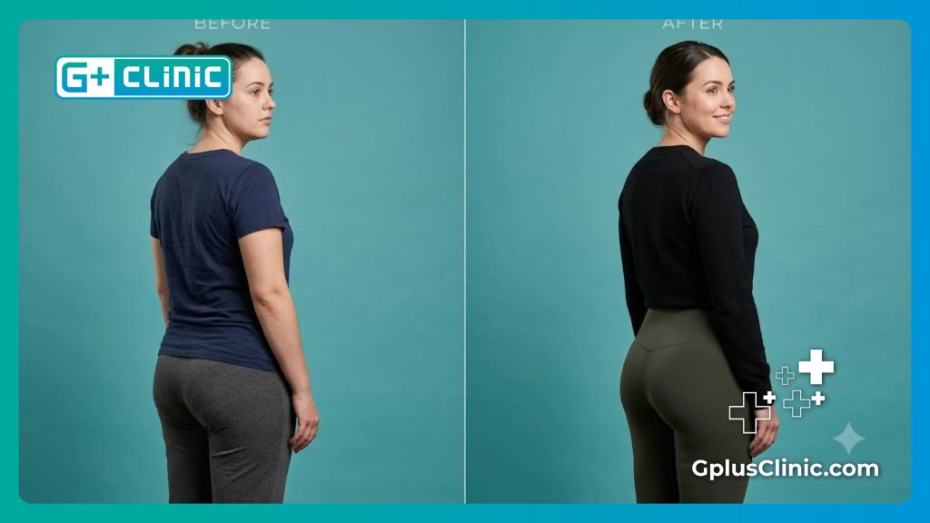 Digital scan and visual split-screen analysis of the gluteal area