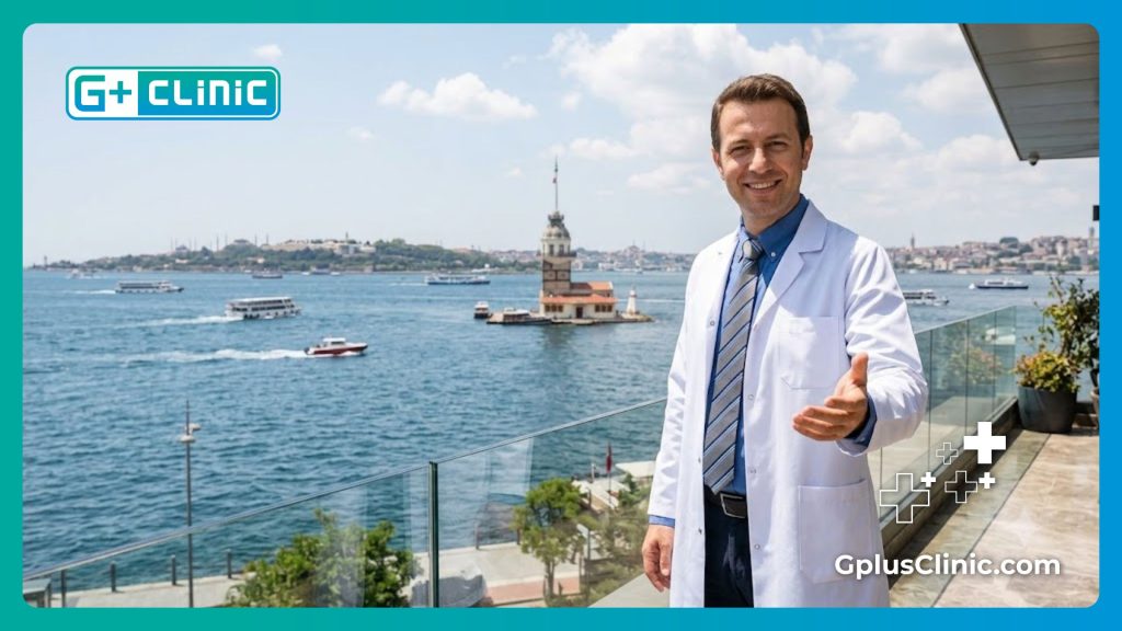 Friendly eye surgeon welcoming a patient to Istanbul for treatment
