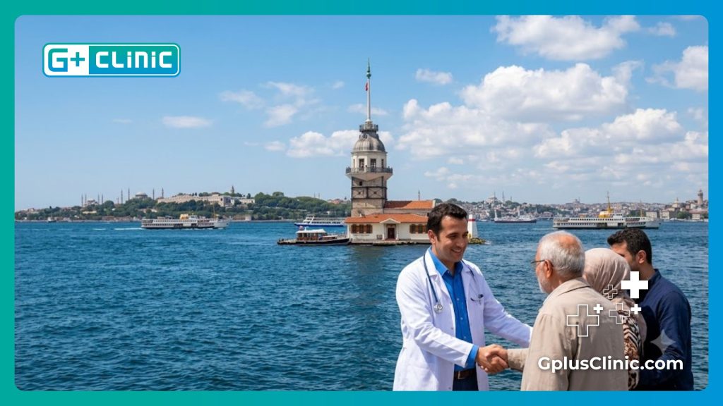Vue de la Tour de Léandre à Istanbul sous un ciel bleu clair.