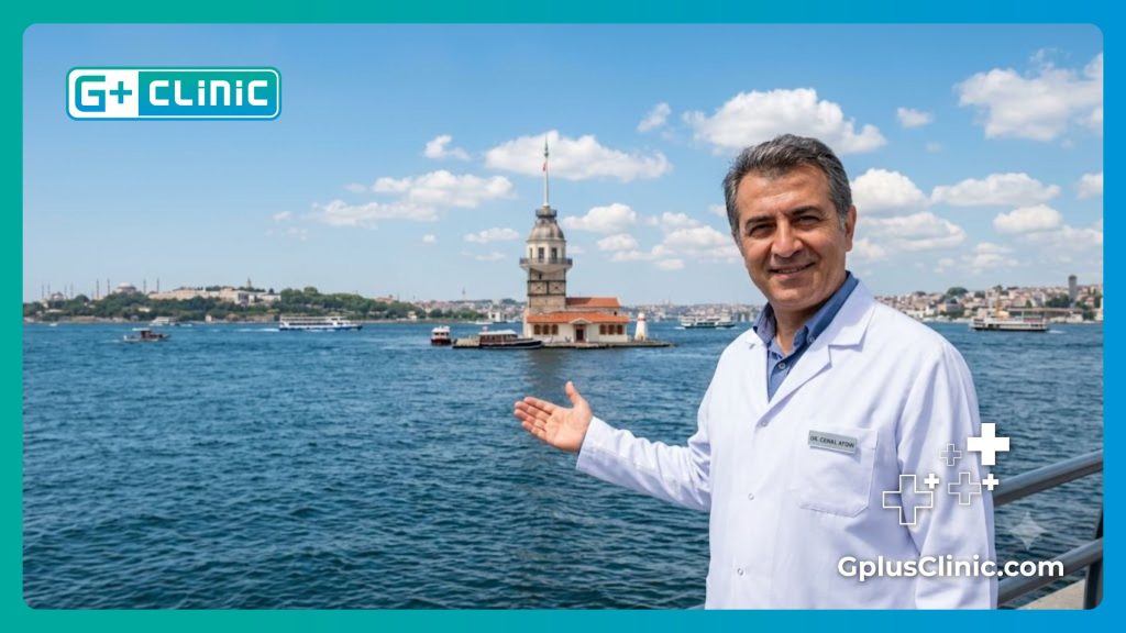 Friendly doctor greeting patient in Istanbul near the Bosphorus