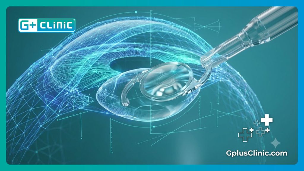 Modèle numérique 3D haute technologie de l'anatomie de l'œil et de la lentille