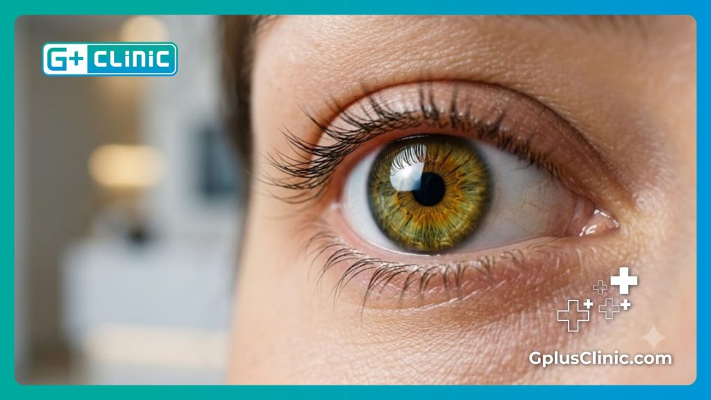 Resultado hermoso y natural de un procedimiento de aclaramiento ocular