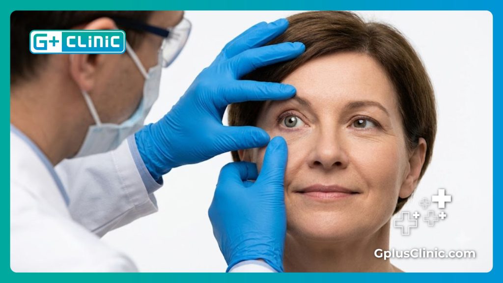 Gros plan sur le résultat naturel d'une prothèse oculaire réussie