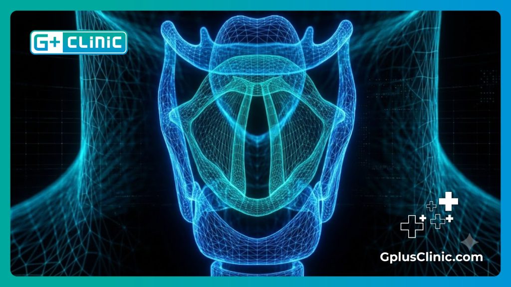 High-tech digital mesh visualization of vocal cord anatomy