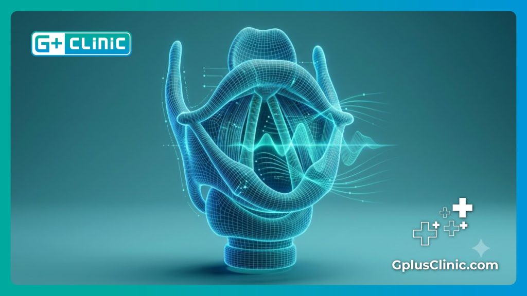 Visualisation numérique avancée de l'anatomie des cordes vocales.