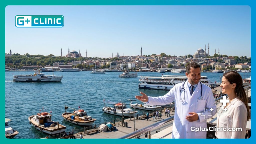 Friendly doctor welcoming a patient to Istanbul for voice surgery
