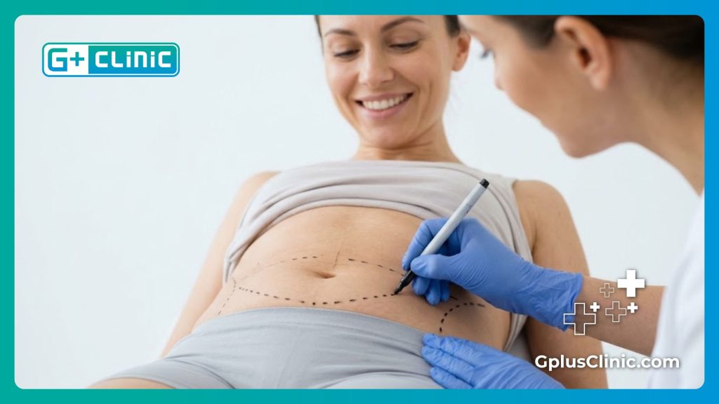 تحديد العلامات الجراحية بدقة قبل إجراء عملية نحت الجسم.