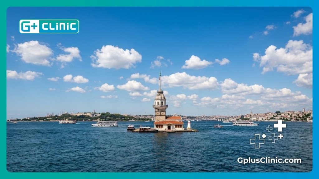 Panorama de la tour de Léandre à Istanbul accueillant les patients en séjour médical.
