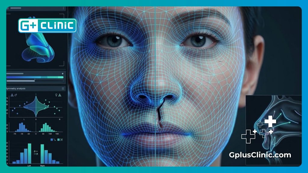 Visualisation numérique en 3D de l'anatomie nasale pour la planification esthétique.