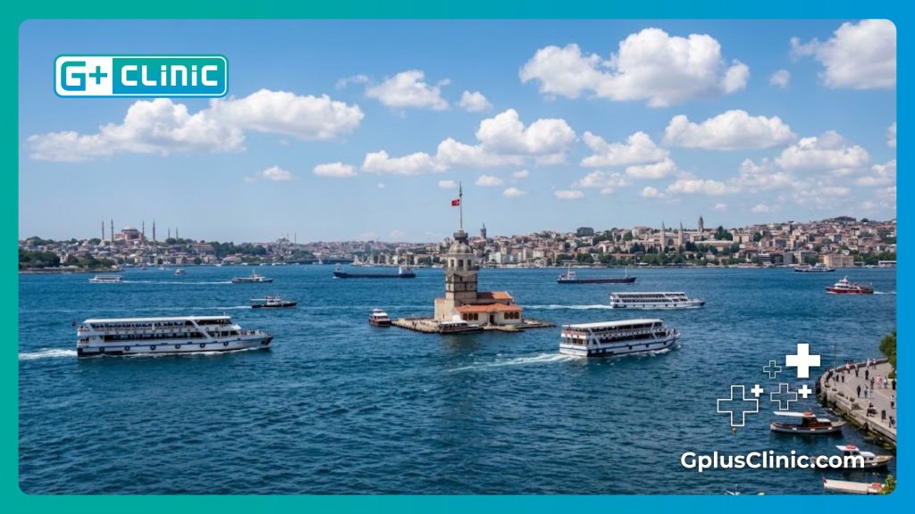 La Torre de la Doncella en el Estrecho del Bósforo, un destino principal de turismo médico en Estambul.