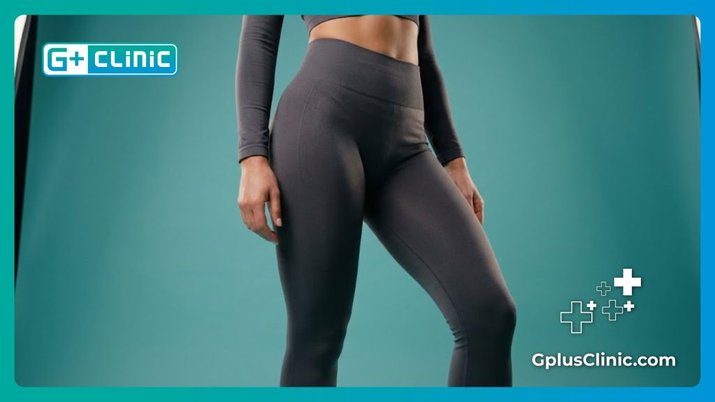 Flawless and toned outcome of a thigh sculpting procedure