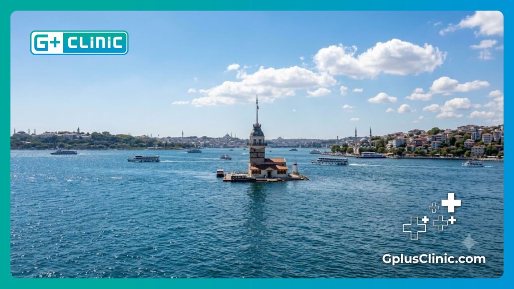 Vue panoramique de la tour de Léandre à Istanbul pour le séjour médical