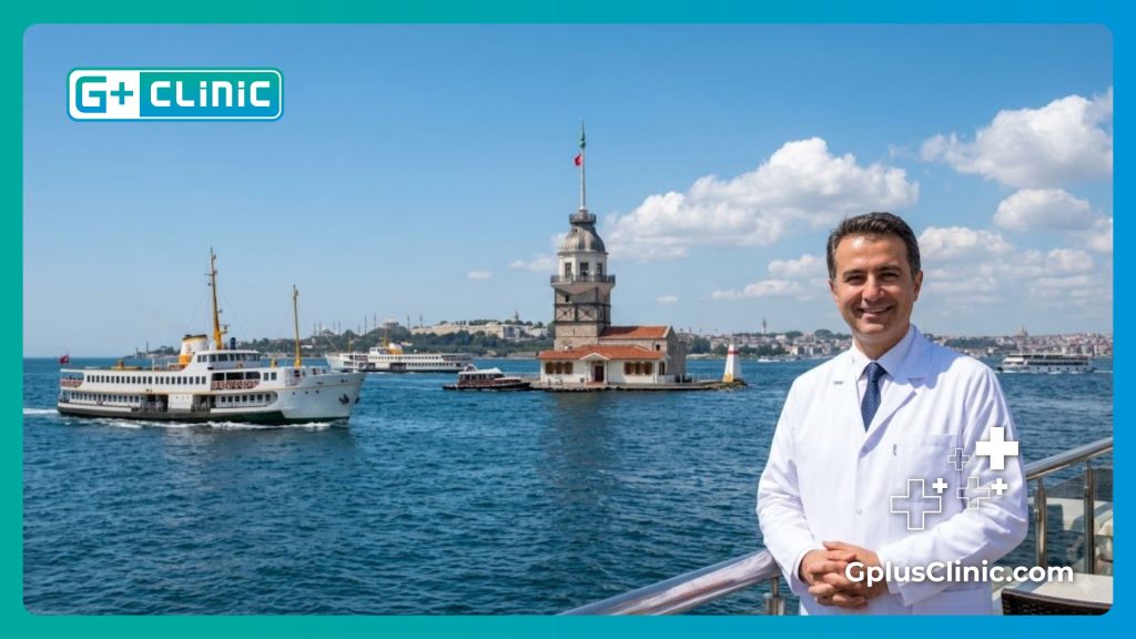 Cirujano dando la bienvenida a Estambul para cirugía estética