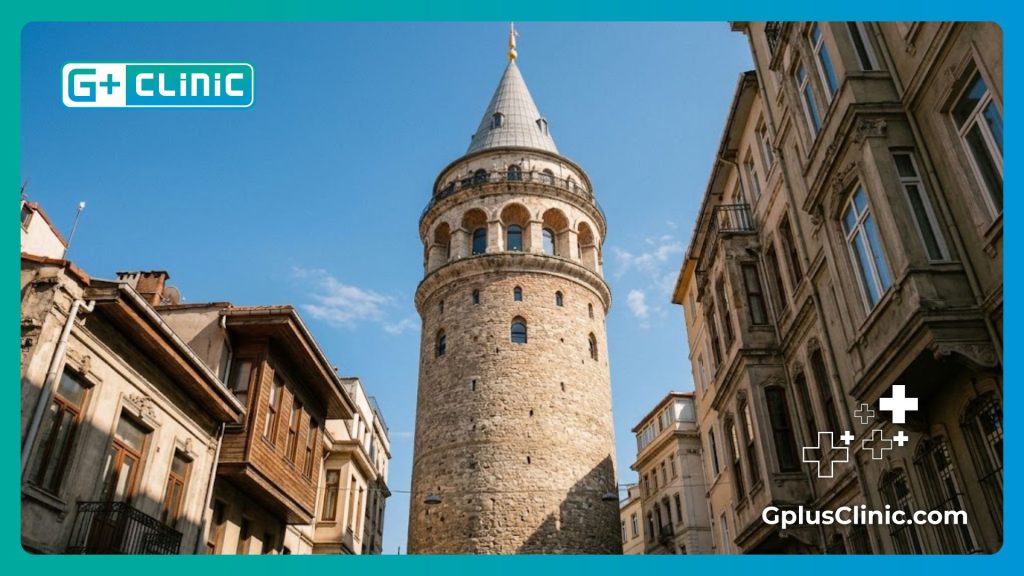 Galata Tower in Istanbul on a sunny day