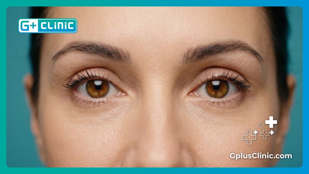Primer plano de unos ojos rejuvenecidos tras un tratamiento de párpados exitoso.
