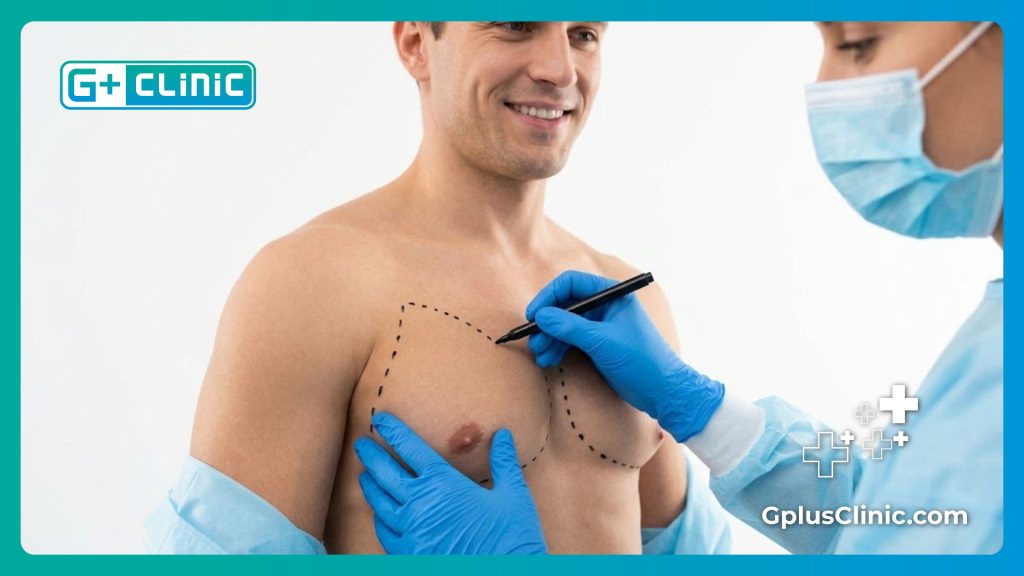 Perfect masculine result following successful chest sculpting surgery