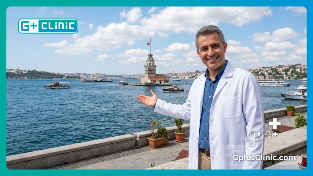 Médecin accueillant les patients à Istanbul près du Bosphore