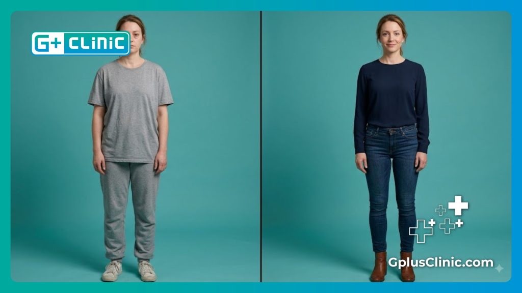 Comparaison avant et après d'une liposuccion réussie des jambes et des chevilles